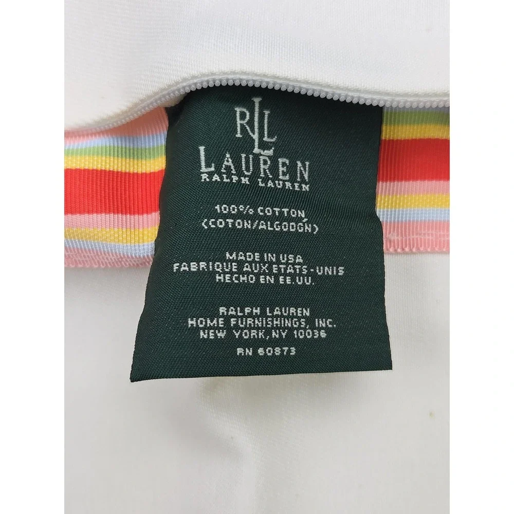 New RALPH LAUREN Harbor View Stripe Standard Pillow Sham Ribbon Beach Cottage